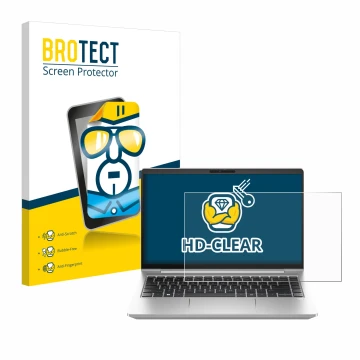 Vorderseite einer Produktverpackung mit dem Markenlogo BROTECT. Daneben ist das Gerät HP ProBook 440 G10 mit dem zugehörigen D