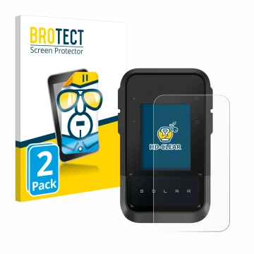 Vorderseite einer Produktverpackung mit dem Markenlogo BROTECT. Daneben ist das Gerät Garmin eTrex Solar mit dem zugehörigen D