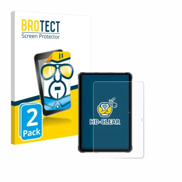Vorderseite einer Produktverpackung mit dem Markenlogo BROTECT. Daneben ist das Gerät Hotwav R7 mit dem zugehörigen Displaysch