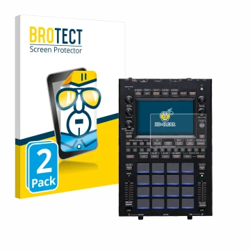 Vorderseite einer Produktverpackung mit dem Markenlogo BROTECT. Daneben ist das Gerät KORG KAOSS Replay mit dem zugehörigen Di