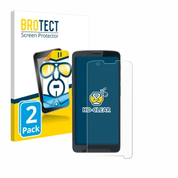 Vorderseite einer Produktverpackung mit dem Markenlogo BROTECT. Daneben ist das Gerät Unitech EA660 mit dem zugehörigen Displa