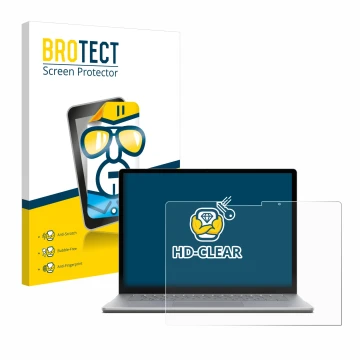 Vorderseite einer Produktverpackung mit dem Markenlogo BROTECT. Daneben ist das Gerät Microsoft Surface Laptop 6 13.5