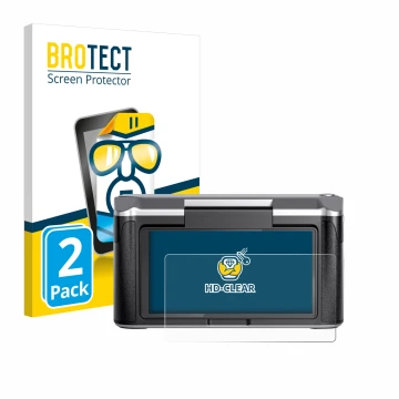 Vorderseite einer Produktverpackung mit dem Markenlogo BROTECT. Daneben ist das Gerät Revopoint Miraco mit dem zugehörigen Dis