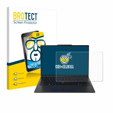 Vorderseite einer Produktverpackung mit dem Markenlogo BROTECT. Daneben ist das Gerät Lenovo ThinkPad X1 Carbon Gen 12 14