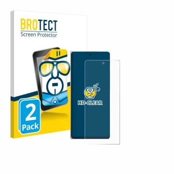 Vorderseite einer Produktverpackung mit dem Markenlogo BROTECT. Daneben ist das Gerät Vivo X Fold3 mit dem zugehörigen Display