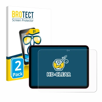 Vorderseite einer Produktverpackung mit dem Markenlogo BROTECT. Daneben ist das Gerät Apple iPad 10.9