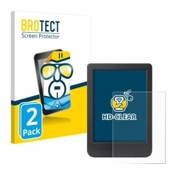 Vorderseite einer Produktverpackung mit dem Markenlogo BROTECT. Daneben ist das Gerät Kobo Clara Colour mit dem zugehörigen Di