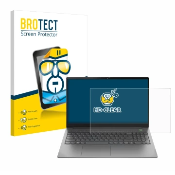 Vorderseite einer Produktverpackung mit dem Markenlogo BROTECT. Daneben ist das Gerät Lenovo ThinkBook 15 Gen 4 mit dem zugehö