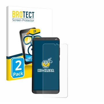 Vorderseite einer Produktverpackung mit dem Markenlogo BROTECT. Daneben ist das Gerät Brondi Amico XL mit dem zugehörigen Disp