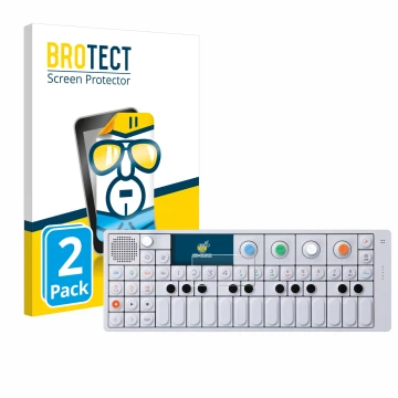 Vorderseite einer Produktverpackung mit dem Markenlogo BROTECT. Daneben ist das Gerät Teenage Engineering OP-1 Sampler & Contr