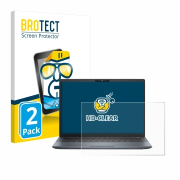 Vorderseite einer Produktverpackung mit dem Markenlogo BROTECT. Daneben ist das Gerät Dell Latitude 7350 Laptop mit dem zugehö