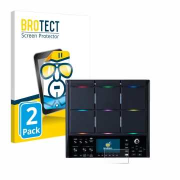 Vorderseite einer Produktverpackung mit dem Markenlogo BROTECT. Daneben ist das Gerät Roland SPD-SX PRO mit dem zugehörigen Di