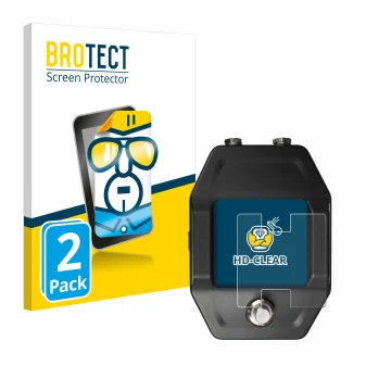 Vorderseite einer Produktverpackung mit dem Markenlogo BROTECT. Daneben ist das Gerät Shure GLXD16+ mit dem zugehörigen Displa