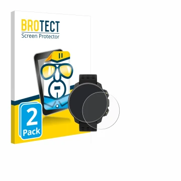 Vorderseite einer Produktverpackung mit dem Markenlogo BROTECT. Daneben ist das Gerät Suunto Vertical Solar mit dem zugehörige