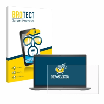 Vorderseite einer Produktverpackung mit dem Markenlogo BROTECT. Daneben ist das Gerät Dell Precision 3590 Workstation mit dem 