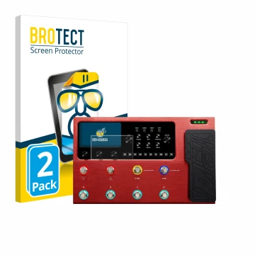 Vorderseite einer Produktverpackung mit dem Markenlogo BROTECT. Daneben ist das Gerät Valeton GP-200R mit dem zugehörigen Disp
