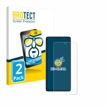 Vorderseite einer Produktverpackung mit dem Markenlogo BROTECT. Daneben ist das Gerät Xiaomi Poco F6 mit dem zugehörigen Displ