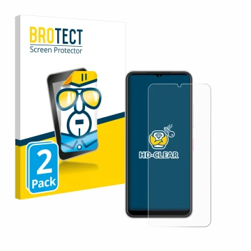 Vorderseite einer Produktverpackung mit dem Markenlogo BROTECT. Daneben ist das Gerät Telekom T Phone 2 mit dem zugehörigen Di