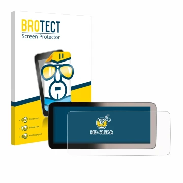 Vorderseite einer Produktverpackung mit dem Markenlogo BROTECT. Daneben ist das Gerät Erisin ES46GC50-TDE 12,3