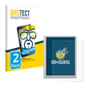 Vorderseite einer Produktverpackung mit dem Markenlogo BROTECT. Daneben ist das Gerät Boox Go 10.3 mit dem zugehörigen Display