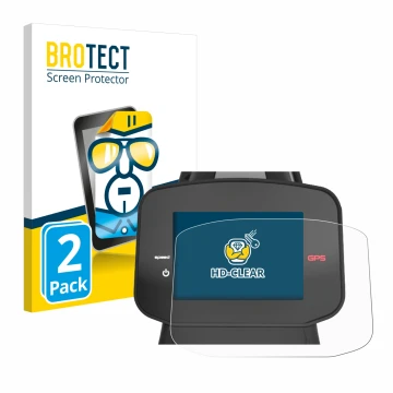 Vorderseite einer Produktverpackung mit dem Markenlogo BROTECT. Daneben ist das Gerät PowaKaddy FX7 GPS 3.5