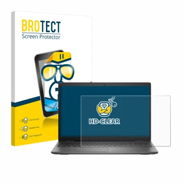 Vorderseite einer Produktverpackung mit dem Markenlogo BROTECT. Daneben ist das Gerät Dell Latitude 15 3540 mit dem zugehörige