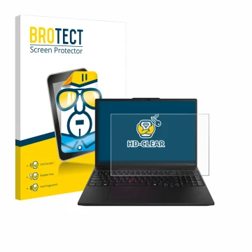 Vorderseite einer Produktverpackung mit dem Markenlogo BROTECT. Daneben ist das Gerät Lenovo ThinkPad P16s Gen 3 mit dem zugeh