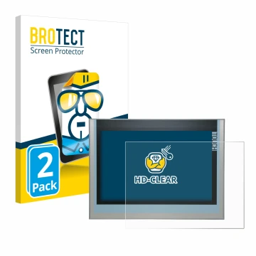 Vorderseite einer Produktverpackung mit dem Markenlogo BROTECT. Daneben ist das Gerät Siemens KTP700 Basic 2nd Generation Sima