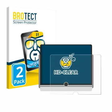 Vorderseite einer Produktverpackung mit dem Markenlogo BROTECT. Daneben ist das Gerät Lexus LBX 2024 mit dem zugehörigen Displ