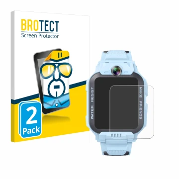 Vorderseite einer Produktverpackung mit dem Markenlogo BROTECT. Daneben ist das Gerät Imoo Watch Phone Z7 mit dem zugehörigen 