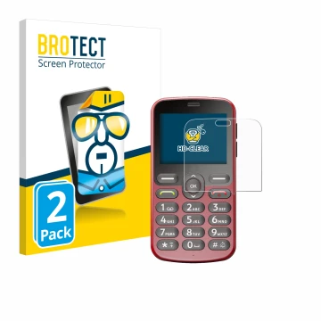 Vorderseite einer Produktverpackung mit dem Markenlogo BROTECT. Daneben ist das Gerät Doro 1880 mit dem zugehörigen Displaysch