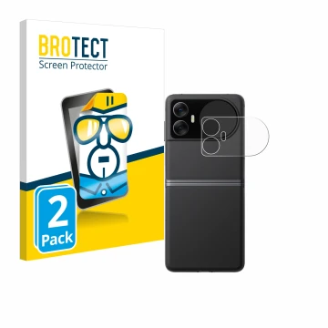 Vorderseite einer Produktverpackung mit dem Markenlogo BROTECT. Daneben ist das Gerät Blackview Hero 10 (Äußeres Display) mit 