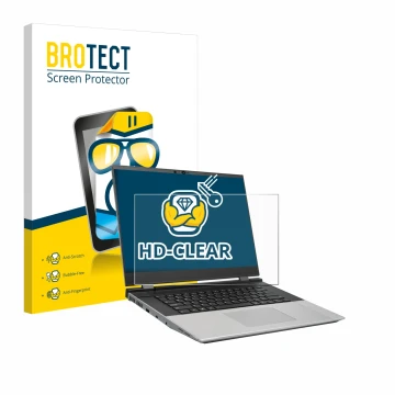 Vorderseite einer Produktverpackung mit dem Markenlogo BROTECT. Daneben ist das Gerät Framework Laptop 16 mit dem zugehörigen 