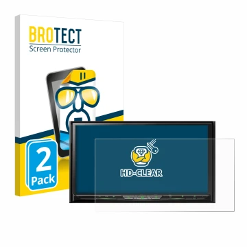 Vorderseite einer Produktverpackung mit dem Markenlogo BROTECT. Daneben ist das Gerät Pioneer AVH-Z9200DAB mit dem zugehörigen