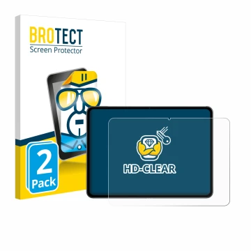 Vorderseite einer Produktverpackung mit dem Markenlogo BROTECT. Daneben ist das Gerät OnePlus Pad 2 mit dem zugehörigen Displa