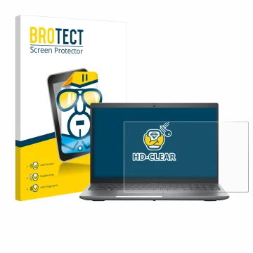 Vorderseite einer Produktverpackung mit dem Markenlogo BROTECT. Daneben ist das Gerät Dell Precision 3580 mit dem zugehörigen 