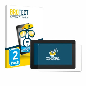 Vorderseite einer Produktverpackung mit dem Markenlogo BROTECT. Daneben ist das Gerät SmallHD Indie 5 mit dem zugehörigen Disp
