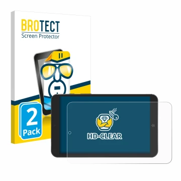 Vorderseite einer Produktverpackung mit dem Markenlogo BROTECT. Daneben ist das Gerät Mediacom SmartPad Iyo 8 mit dem zugehöri