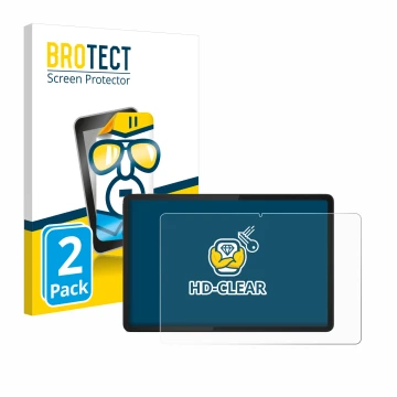 Vorderseite einer Produktverpackung mit dem Markenlogo BROTECT. Daneben ist das Gerät Lenovo Tab K11 mit dem zugehörigen Displ