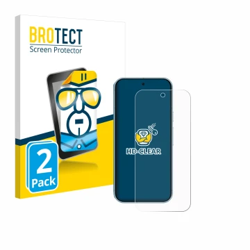 Vorderseite einer Produktverpackung mit dem Markenlogo BROTECT. Daneben ist das Gerät Google Pixel 9 mit dem zugehörigen Displ