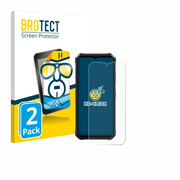 Vorderseite einer Produktverpackung mit dem Markenlogo BROTECT. Daneben ist das Gerät Fossibot F106 Pro mit dem zugehörigen Di