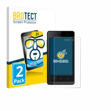 Vorderseite einer Produktverpackung mit dem Markenlogo BROTECT. Daneben ist das Gerät Logicom Wave 2 mit dem zugehörigen Displ