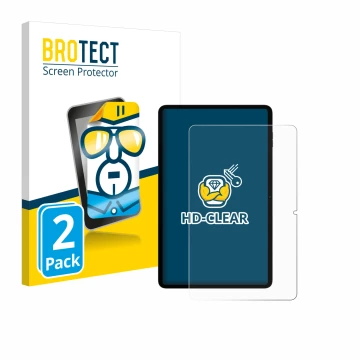 Vorderseite einer Produktverpackung mit dem Markenlogo BROTECT. Daneben ist das Gerät Blackview Tab 18 mit dem zugehörigen Dis