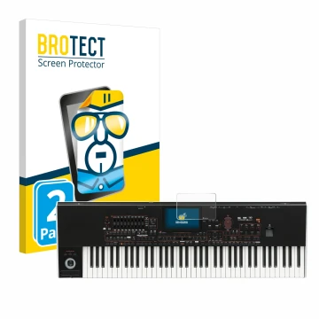 Vorderseite einer Produktverpackung mit dem Markenlogo BROTECT. Daneben ist das Gerät KORG Pa4x mit dem zugehörigen Displaysch
