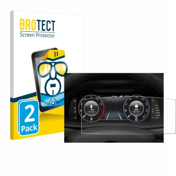 Vorderseite einer Produktverpackung mit dem Markenlogo BROTECT. Daneben ist das Gerät Skoda Virtual Cockpit 10.25