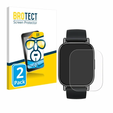 Vorderseite einer Produktverpackung mit dem Markenlogo BROTECT. Daneben ist das Gerät Xiaomi Redmi Watch 5 Lite mit dem zugehö