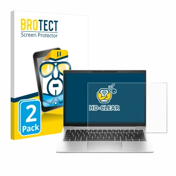 Vorderseite einer Produktverpackung mit dem Markenlogo BROTECT. Daneben ist das Gerät HP EliteBook 830 G11 mit dem zugehörigen