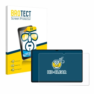 Vorderseite einer Produktverpackung mit dem Markenlogo BROTECT. Daneben ist das Gerät Samsung Galaxy Tab S10 Ultra 5G mit dem 