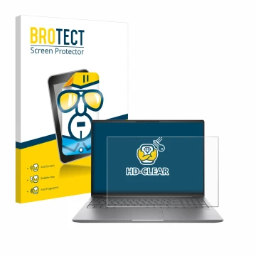 Vorderseite einer Produktverpackung mit dem Markenlogo BROTECT. Daneben ist das Gerät HP ZBook Power 16 G11 mit dem zugehörige