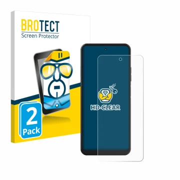 Vorderseite einer Produktverpackung mit dem Markenlogo BROTECT. Daneben ist das Gerät Hotwav Note 12 mit dem zugehörigen Displ